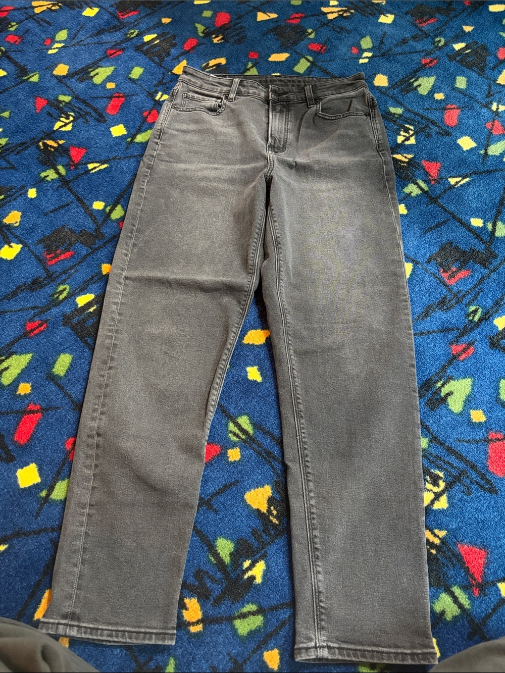 American Eagle Outfitters Gray Straight-Leg Jeans